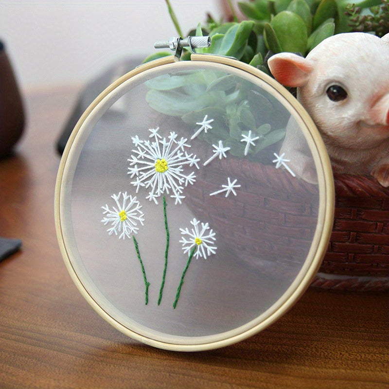 DIY Embroidery Kit for Mother's Gift - Hoop, Needles, Threads