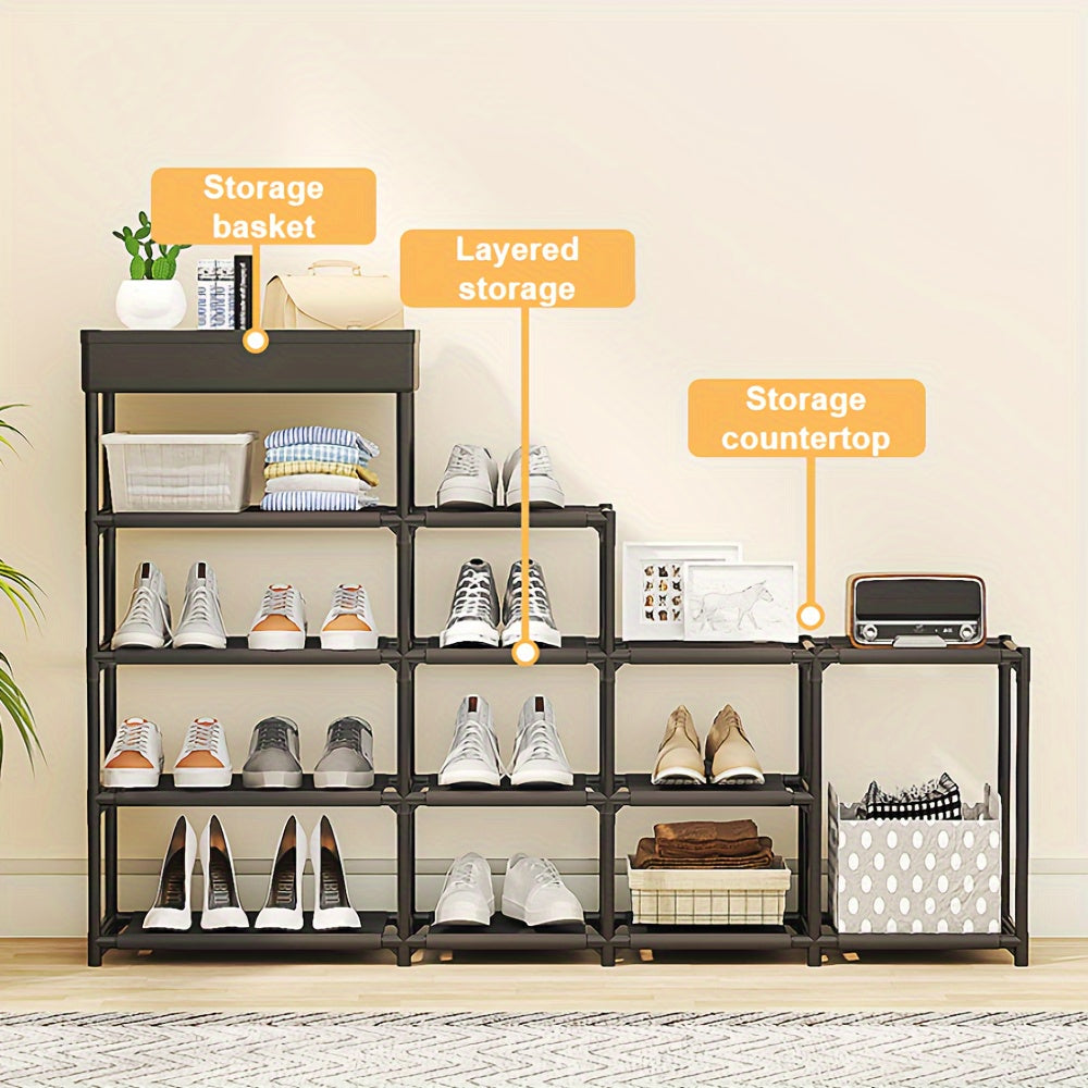 1pc Shoe Rack With Layers Standing Shoe Storage Container