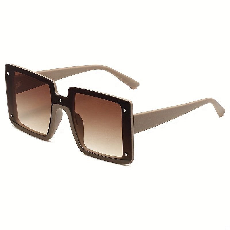 Large Square Sunglasses Casual Block Gradient Glasses UV400