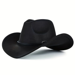 Classic Jazz Cowboy Hat Unisex Rolled Brim Western Felt Fedora Cap