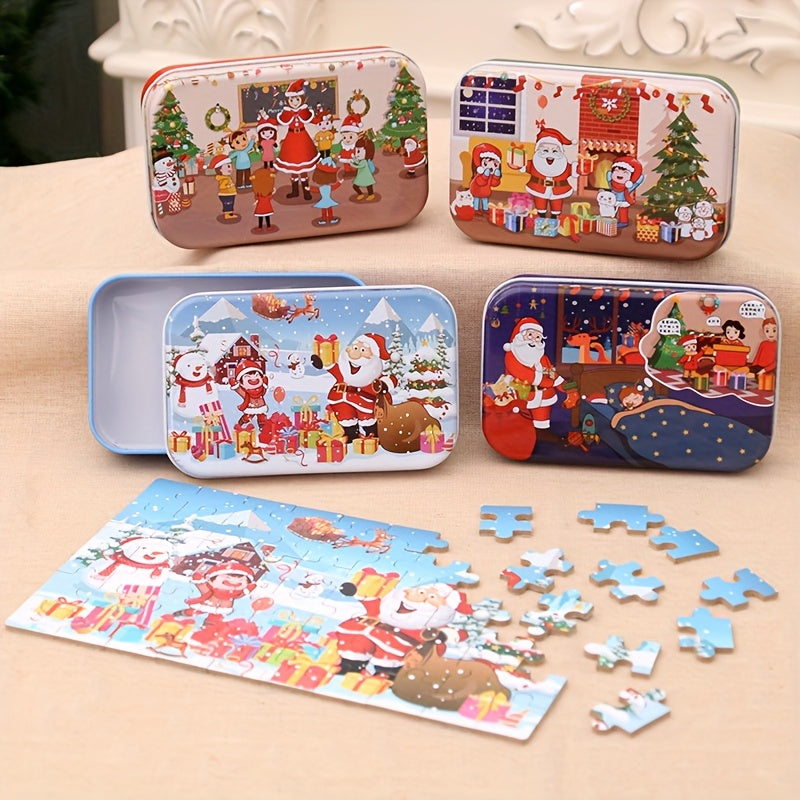 Christmas Wooden DIY Small Gift Children's Santa Claus Educational Puzzle Toys