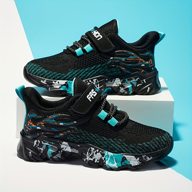 Breathable Woven Sneakers For Boys Lightweight Anti Slip Low Top Sneakers