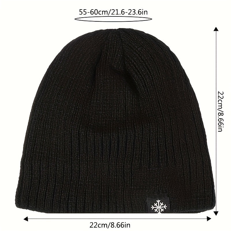Velvet Knitted Beanie Ear Protection Hat for Outdoor Winter Activities