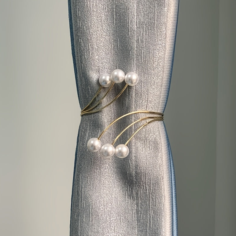 Pearl Curtain Buckle Metal Holdbacks for Home Decor