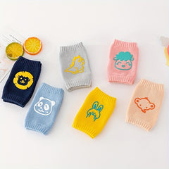 Kids Cartoon Knee Pads Baby Socks Crawling Walking Tools Anti-slip Breathable