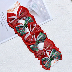 Christmas Hair Clip Bow Decor Duck Billed Clip For Side Hair Bang Braids