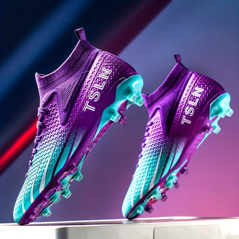 Boy's High Top Spiked Football Cleat - Non Slip and Breathable