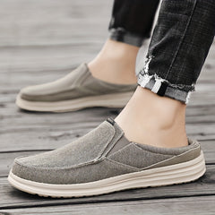 Men's Canvas Mule Shoes Lightweight Slip On Anti-Skid Sneakers