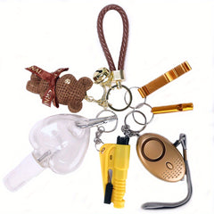 Women's Safety Keychain Set w/ Personal Alarm, Window Breaker, Accessories