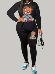  Casual 2 Piece Set Women's Plus Top & Leggings Outfits
