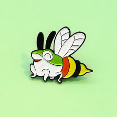 Frog & Bee Pattern Combo Pin for Jackets, Shirts, Backpacks