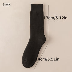 Men's Solid Crew Socks Warm Thermal Breathable Casual Unisex Socks
