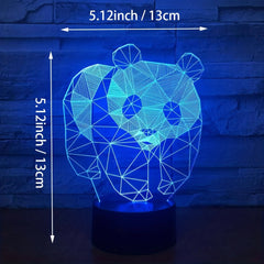 3D Panda Kids Night Light 3D LED Illusion Light With Remote Control