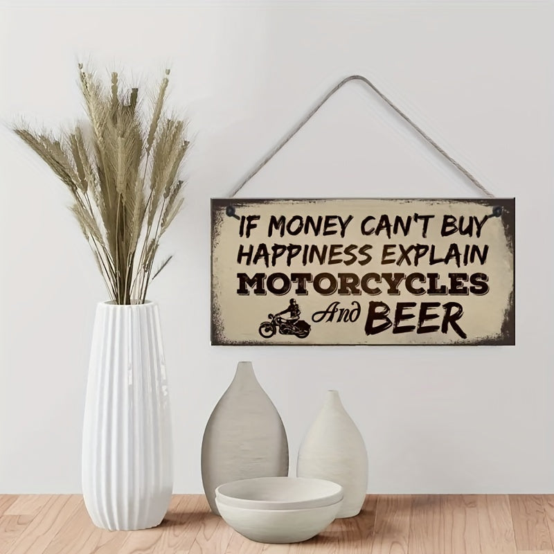 Beer Motorcycle Enthusiast Garage Sign Retro Dad Grandpa Gift For Him