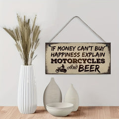 Beer Motorcycle Enthusiast Garage Sign Retro Dad Grandpa Gift For Him