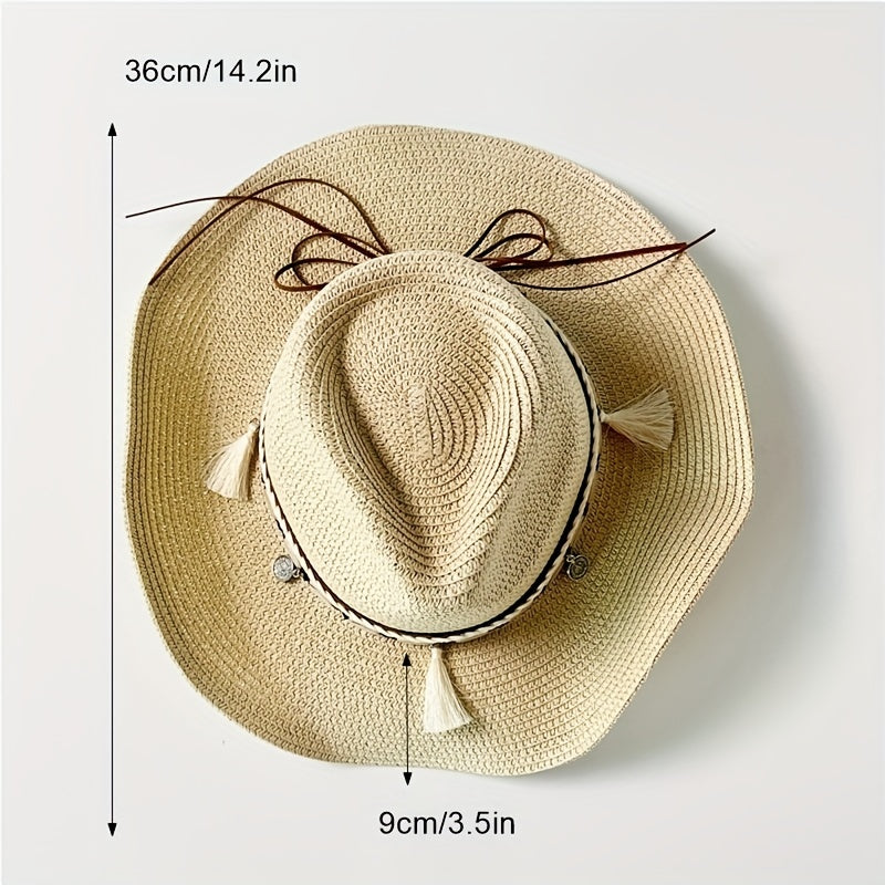 Women's Cowboy Sun Hat Western Cowgirl Hat