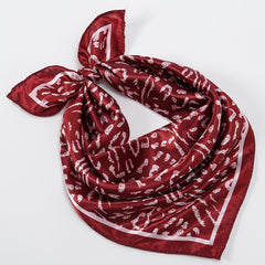 Small Square Satin Scarf Solid Graffiti Leopard Print Head Wrap Hair Accessories