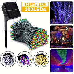 300 LEDs Solar String Lights Outdoor 8 Modes Waterproof Xmas Tree Lights