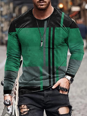 Men's Long Sleeve Novelty T-shirt for Spring/Autumn