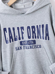 California Letter Hoodie Sweatshirt Top For Teens Girls