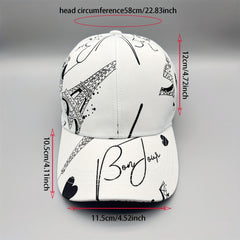 Couple Baseball Cap & Heart Printed Dad Hat Sun Hat
