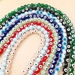 40pcs Glass Eye Beads Round Colorful Spacer Beads DIY Jewelry Making