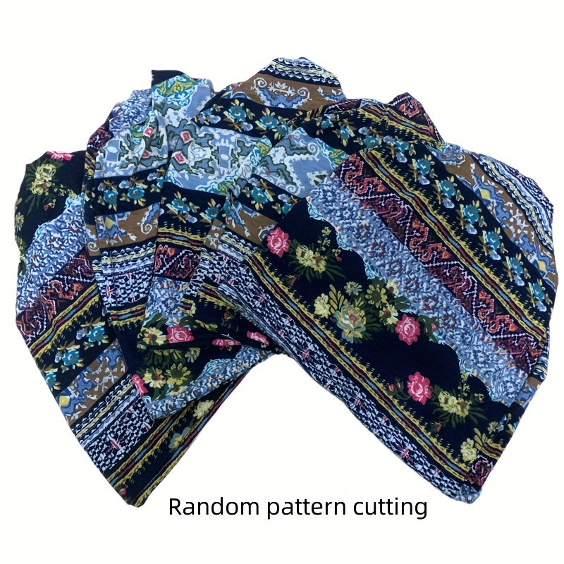 Geometric Pattern Baggy Slouchy Chemo Sleep Beanie Hat Elastic Cap