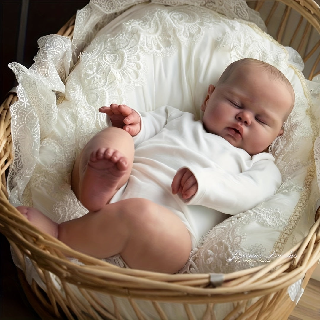 Realistic 19-Inch Vinyl Sleeping Doll with Closed Eyes