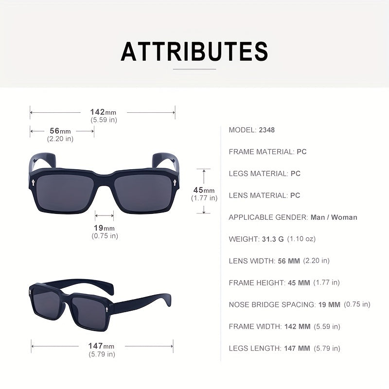 Square Sunglasses With Glasses Case