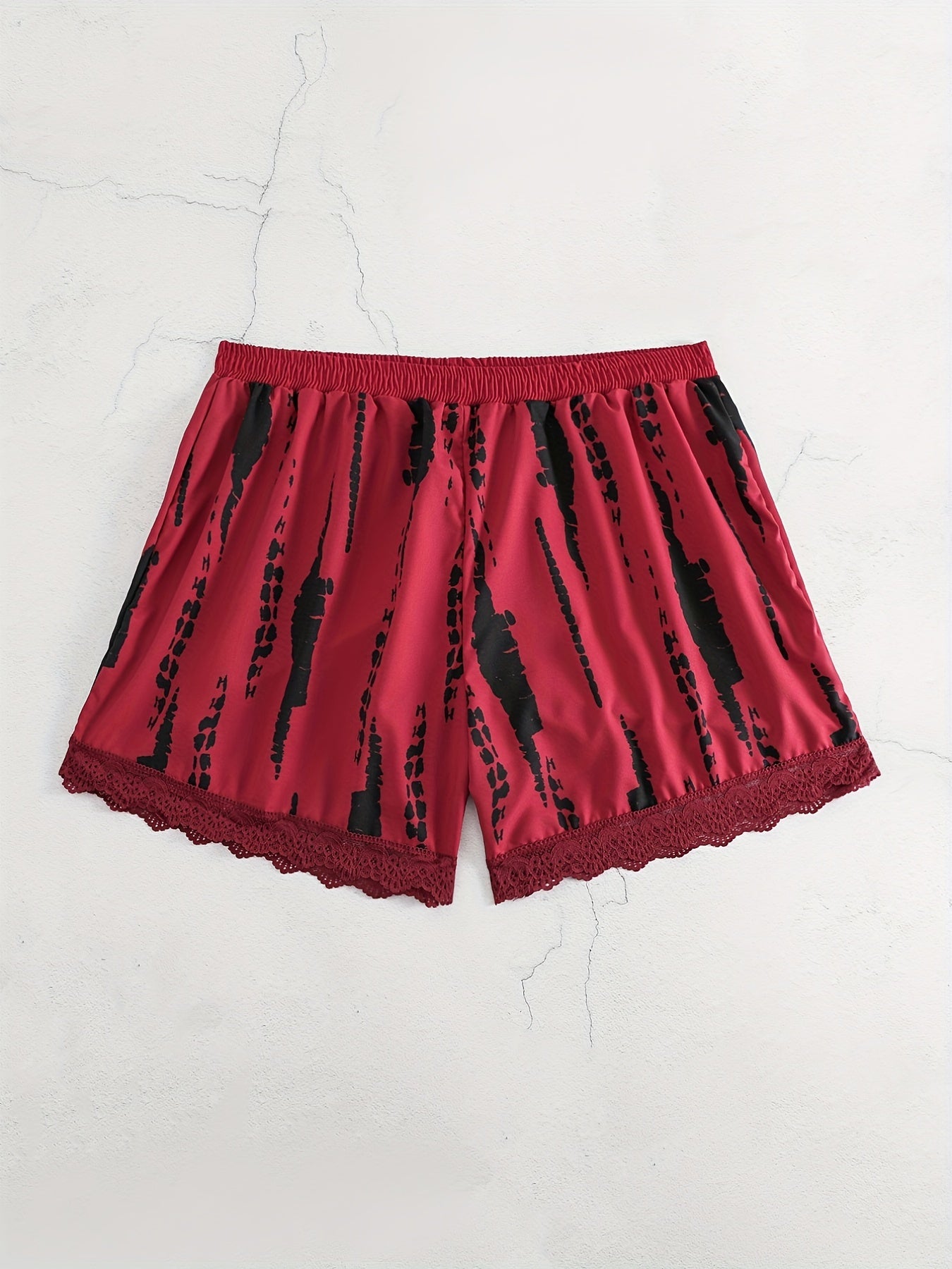 Women's Plus Tie Dye Lace Shorts