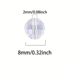 8mm Transparent Purple AB Round Glass Beads for Jewelry Making