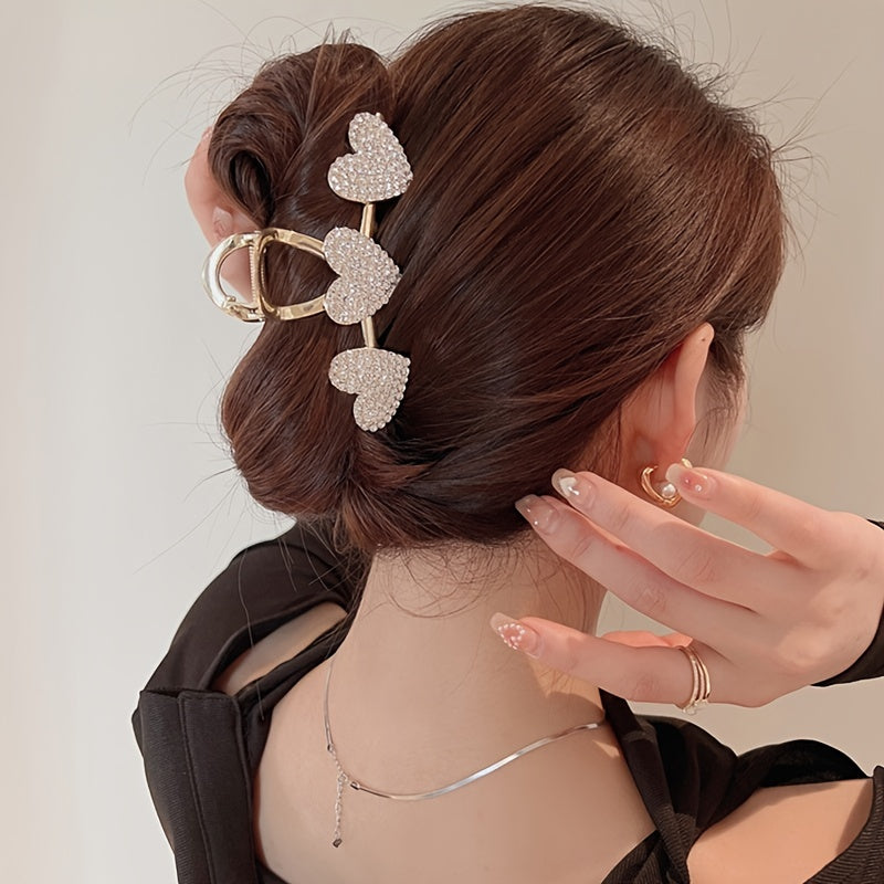 Heart Rhinestone Hair Clips Strong Hold Won't Slip