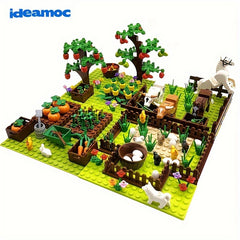 IDEAMOC Farm Animals & Trees Building Blocks Set 4 in 1