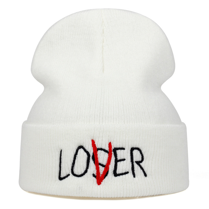 1pc LOSER Pattern Men's Knitted Cap Winter Warm Cap