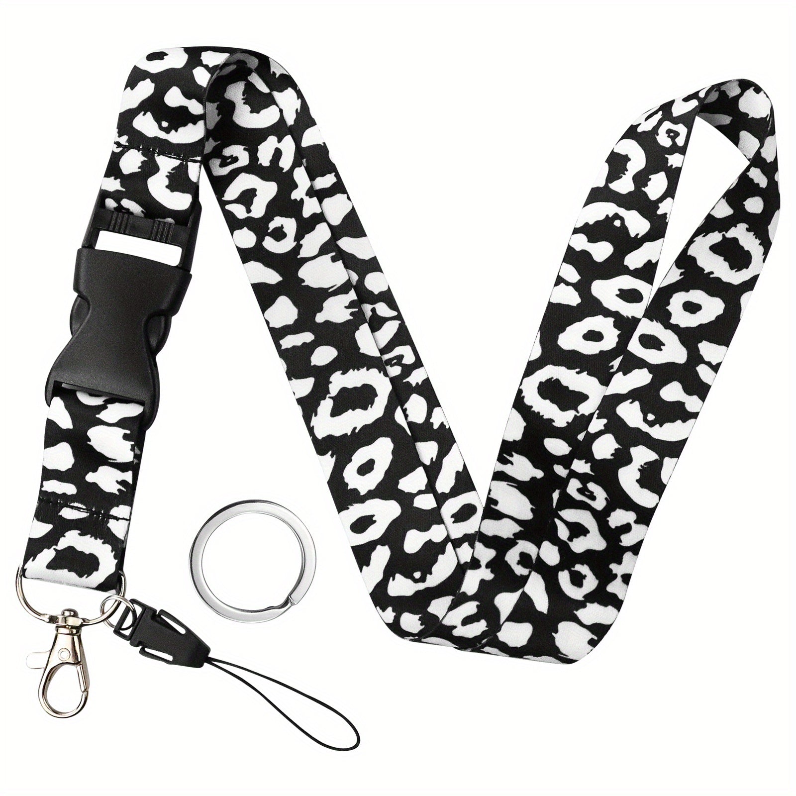 Leopard Pattern Neck Lanyard For Keys Wallet ID Card Holder