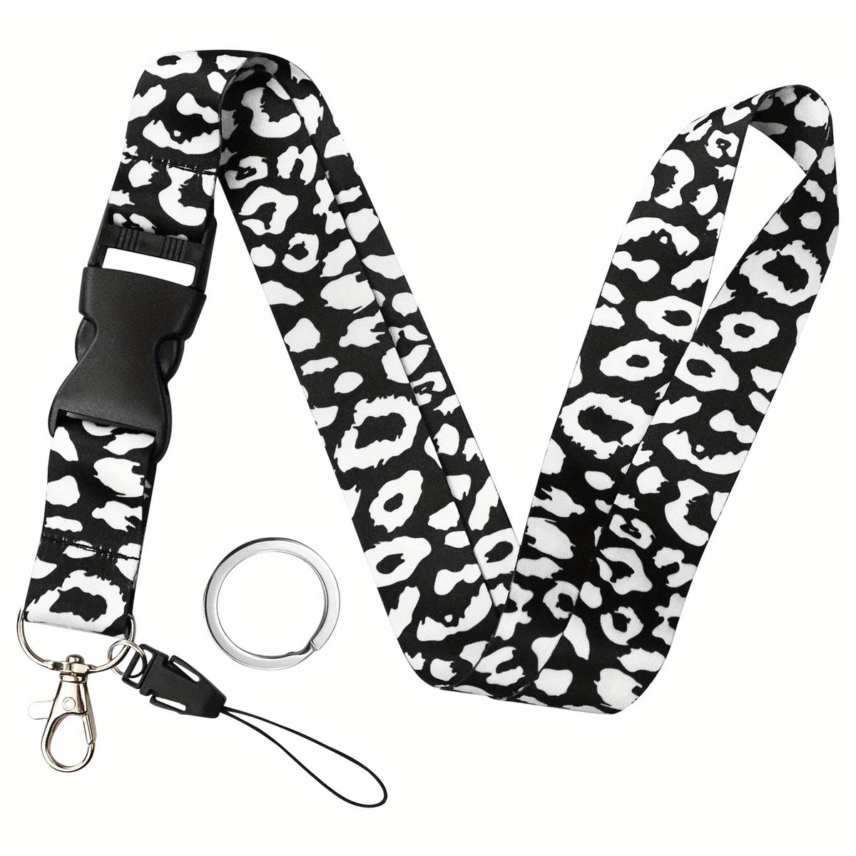 Leopard Pattern Neck Lanyard For Keys Wallet ID Card Holder