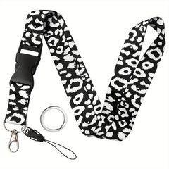 Leopard Pattern Neck Lanyard For Keys Wallet ID Card Holder