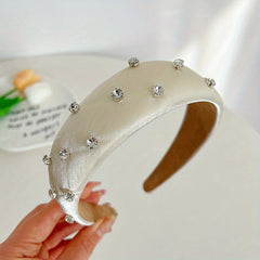Rhinestone Wide Head Hoop Padded Hair Accessories