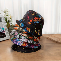 Stylish Print Bucket Hat Sunscreen Basin Hat Street Hip Hop