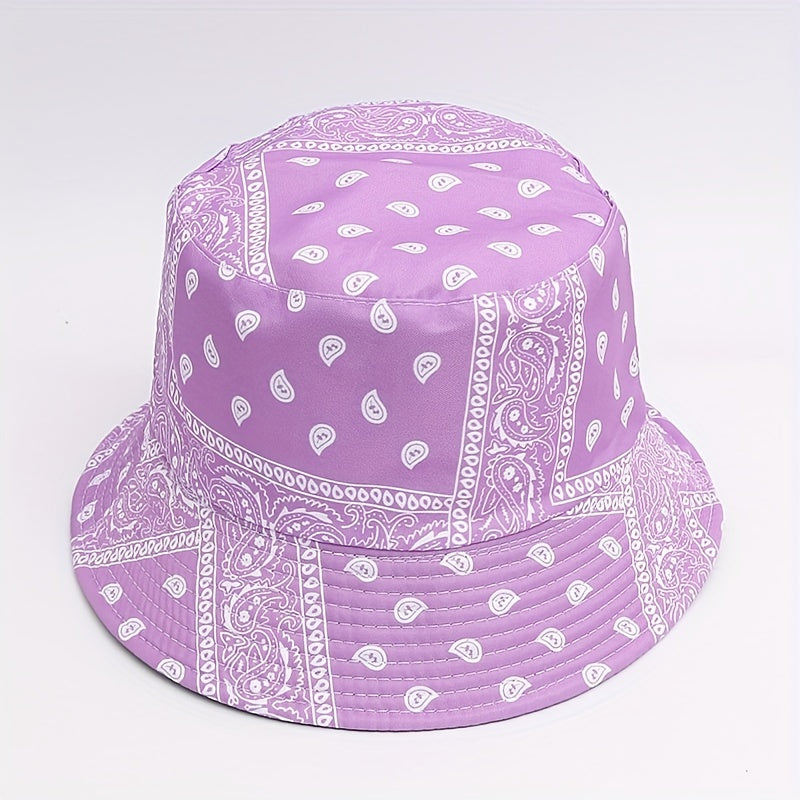 Reversible Paisley Print Bucket Hat