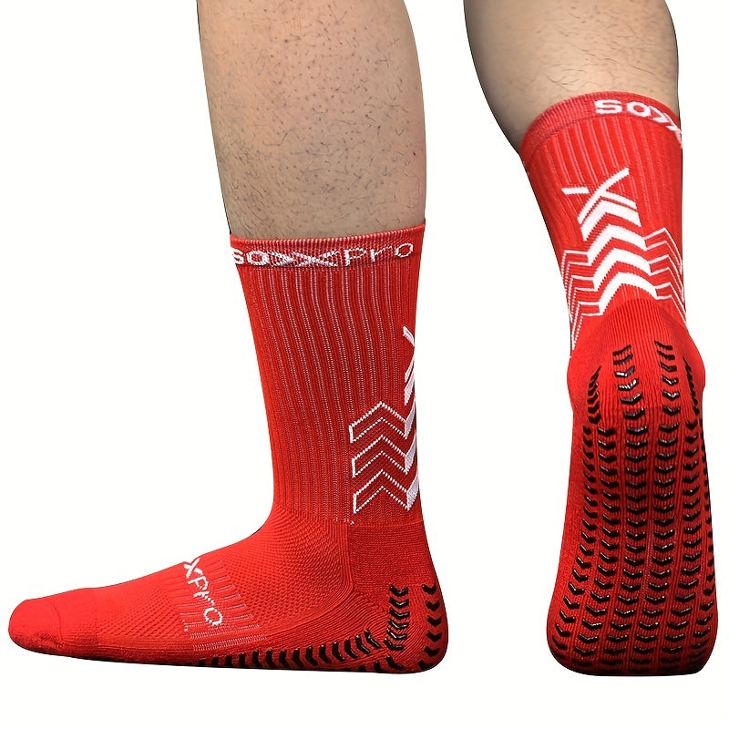 Mid Calf Non-Slip Grip Football Socks