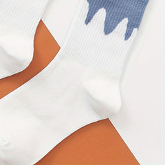 10 Pairs Plaid & Striped Print Socks Women's Stockings & Hosiery