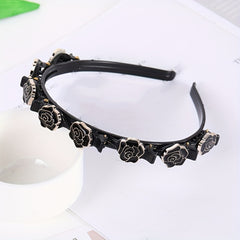 Vintage Rhinestone Flower Headband Hair Styling Accessories