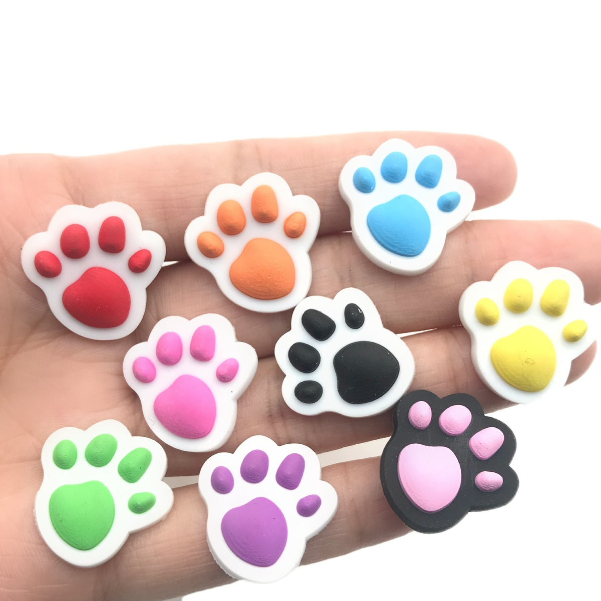 21pcs Paw Print Shoe Charms for Clogs - PVC Shoe Decorations Accessories