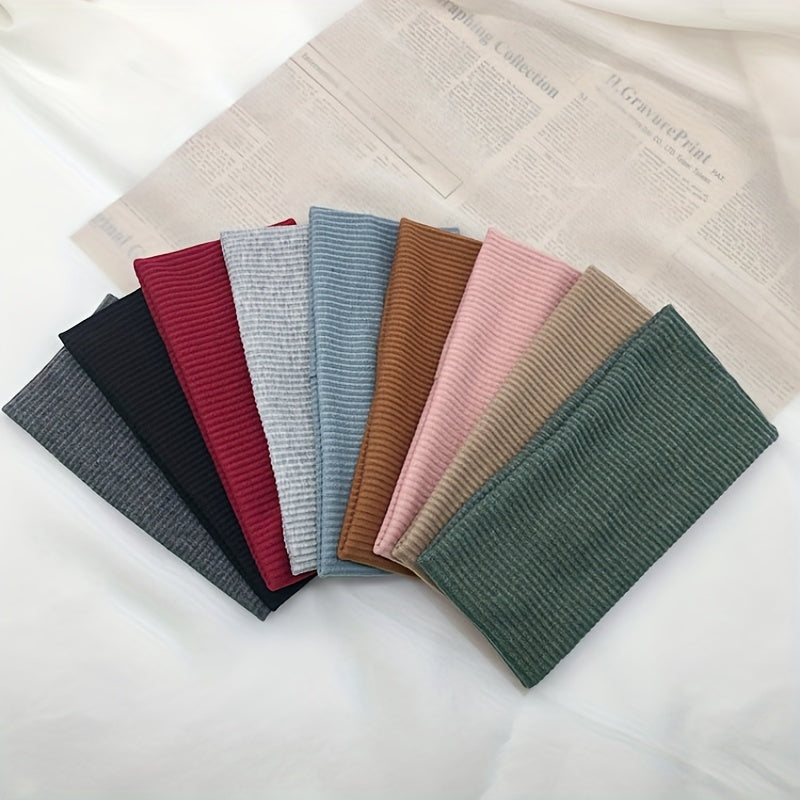 Solid Knitted Headbands Hairband Wide Sweatbands Hair Accessories For Women