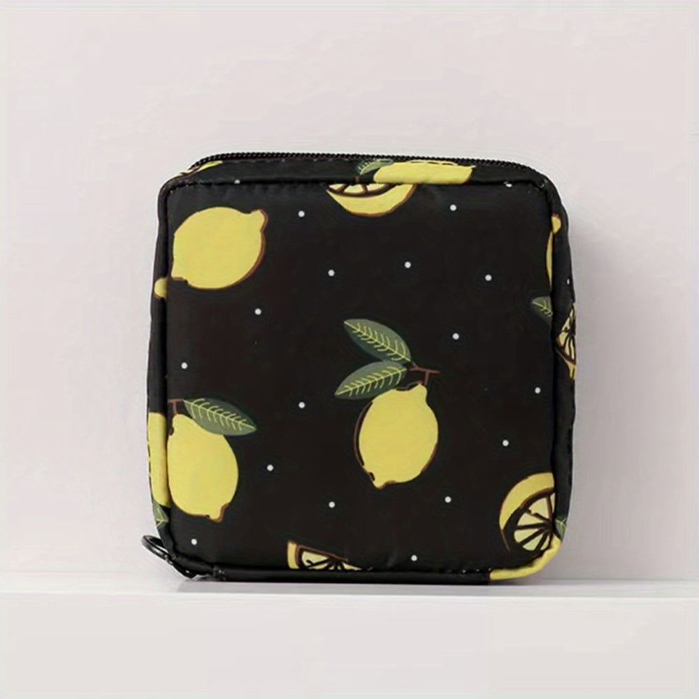 Cartoon Sanitary Napkin Bag Waterproof Nylon Cosmetic Organizer