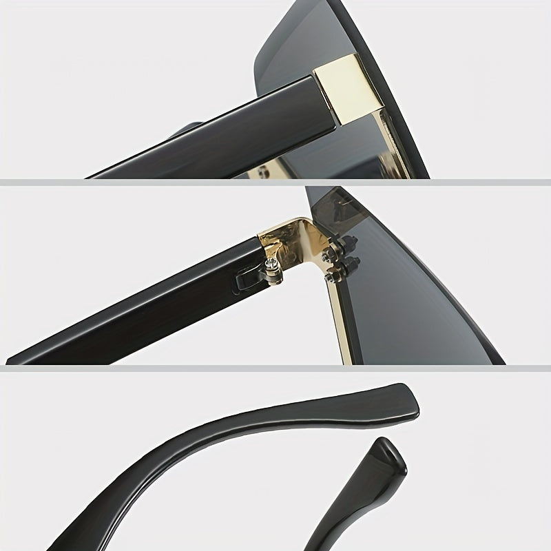 Y2K Style Rimless Oversized Sunglasses for Men
