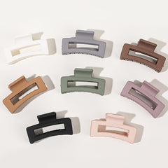4pcs Frosted Square Hair Clips Hollow Hair Claw For Girls And Women