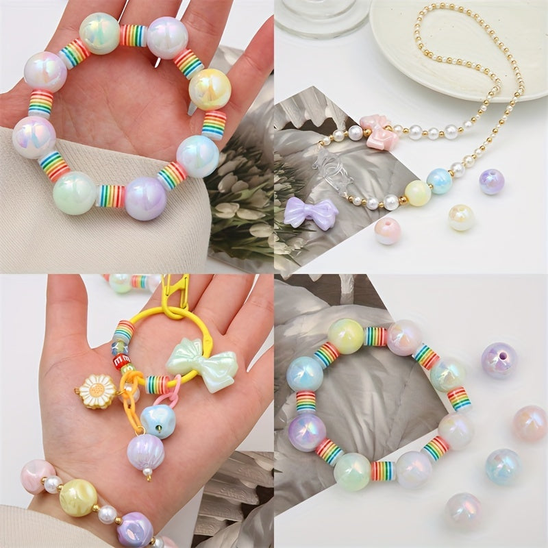 10pcs Acrylic Colorful Fig Pattern Beads Straight Hole DIY Mobile Chain