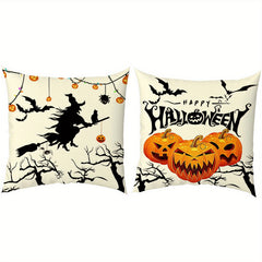 2pcs Halloween Square Cushion Cover 18''x18'' Zipper Pillow Cover Home Decor